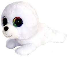 Peluche gros yeux phoque blanc 13 cm